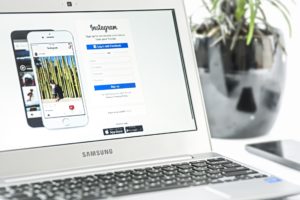 instagram on laptop
